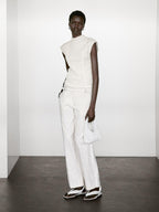 Sleeveless top with gathered detail