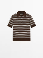 100% cotton polo shirt with striped details