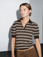 100% cotton polo shirt with striped details