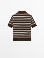 100% cotton polo shirt with striped details
