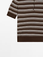 100% cotton polo shirt with striped details