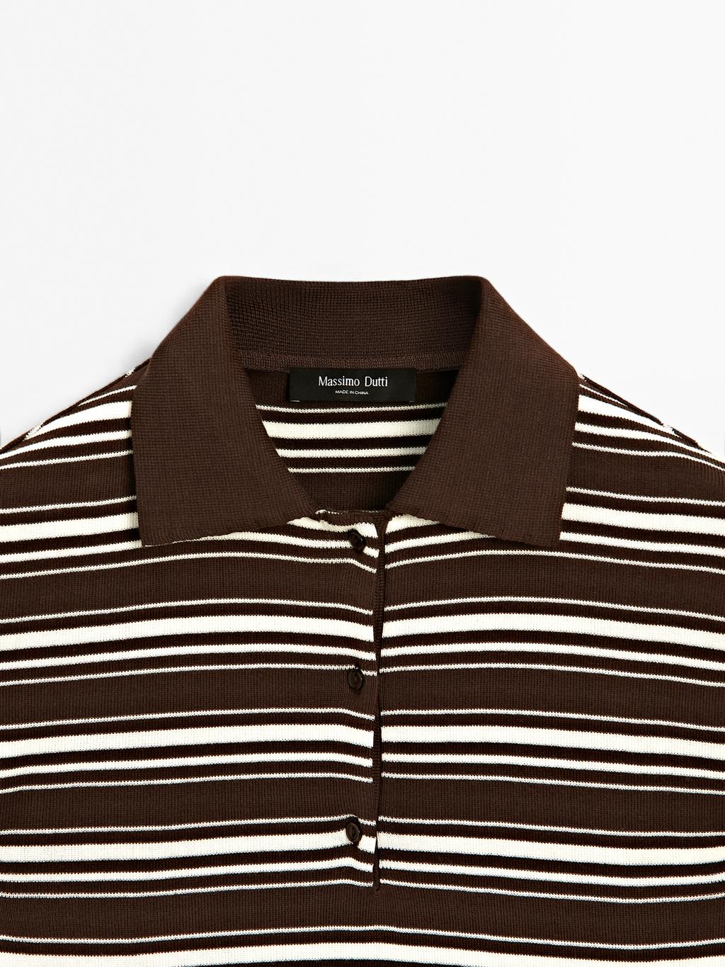 100% cotton polo shirt with striped details