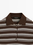 100% cotton polo shirt with striped details