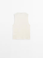 Textured cotton blend top