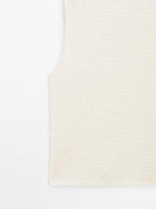 Textured cotton blend top