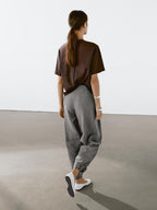 Short sleeve T-shirt with topstitching detail