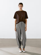 Short sleeve T-shirt with topstitching detail