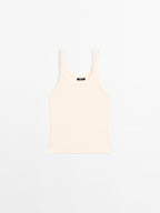 Cotton blend round neck top