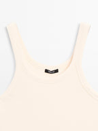 Cotton blend round neck top