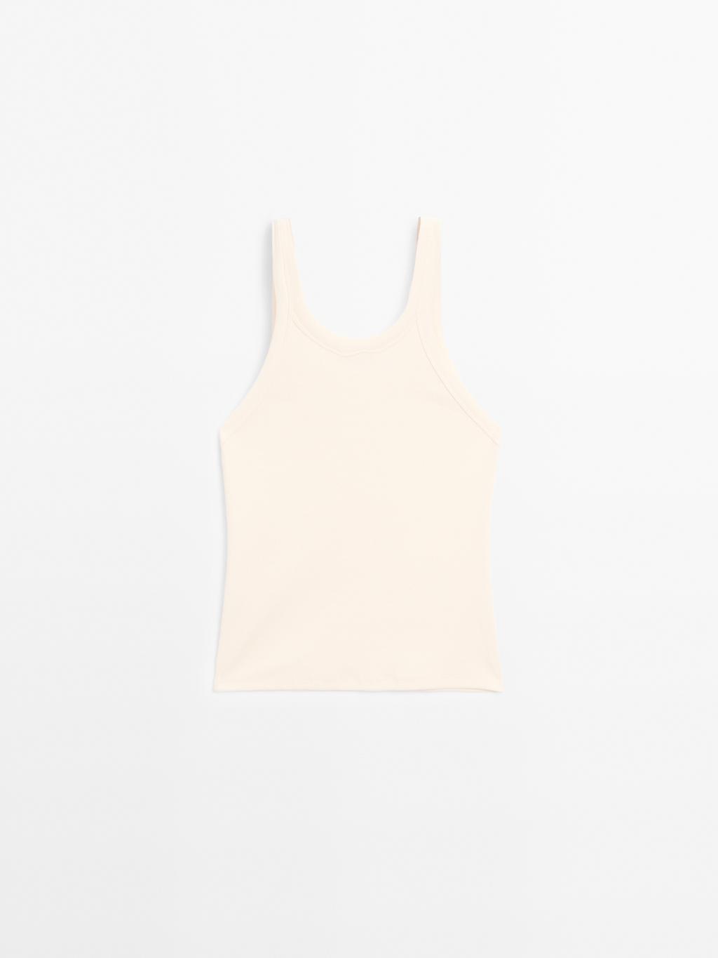 Cotton blend round neck top