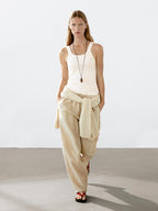 Cotton blend round neck top