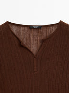 Long sleeve ribbed T-shirt