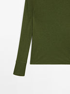 Long sleeve T-shirt with ribbed trims