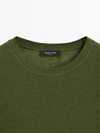 Long sleeve T-shirt with ribbed trims