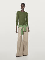 Long sleeve T-shirt with ribbed trims