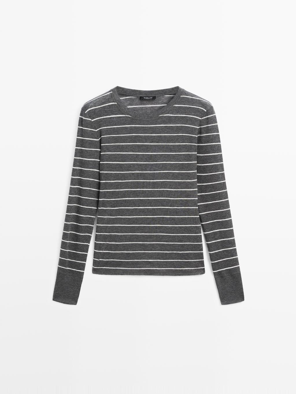 Lightweight striped long sleeve T-shirt