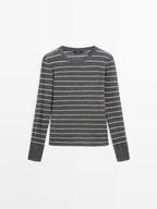 Lightweight striped long sleeve T-shirt