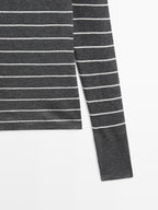 Lightweight striped long sleeve T-shirt