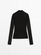 Lyocell and wool crossover top