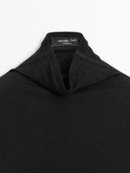 Long sleeve lyocell and wool blend T-shirt