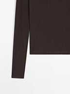 Long sleeve cotton blend T-shirt