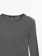 Knit T-shirt with shoulder detail