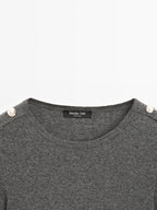 Knit T-shirt with shoulder detail