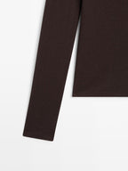 Double collar cotton blend T-shirt