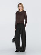 Double collar cotton blend T-shirt