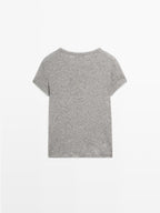 Short sleeve T-shirt with double trim