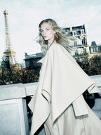 Wool blend felt texture cape