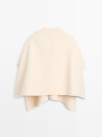 Wool blend felt texture cape