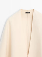 Wool blend felt texture cape