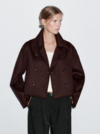 Short wool blend coat