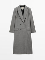 Long 100% wool coat with notch lapel - LIMITED
