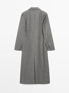 Long 100% wool coat with notch lapel - LIMITED