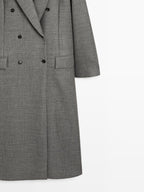 Long 100% wool coat with notch lapel - LIMITED