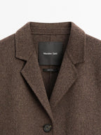 Wool blend blazer with tailored collar