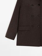 Wool blend coat with tuxedo collar