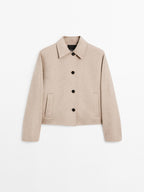 Cropped wool blend jacket