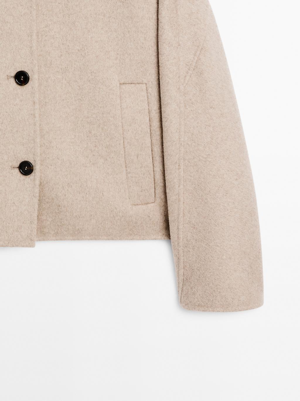 Cropped wool blend jacket