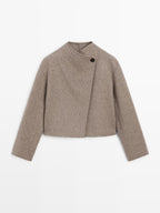 Short coat with brushed finish