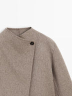 Short coat with brushed finish