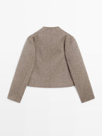 Short coat with brushed finish