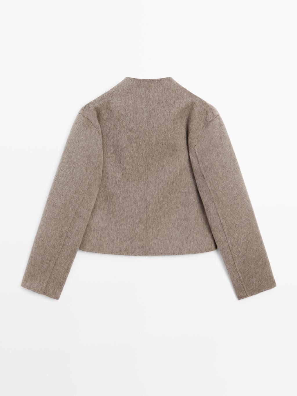 Short coat with brushed finish