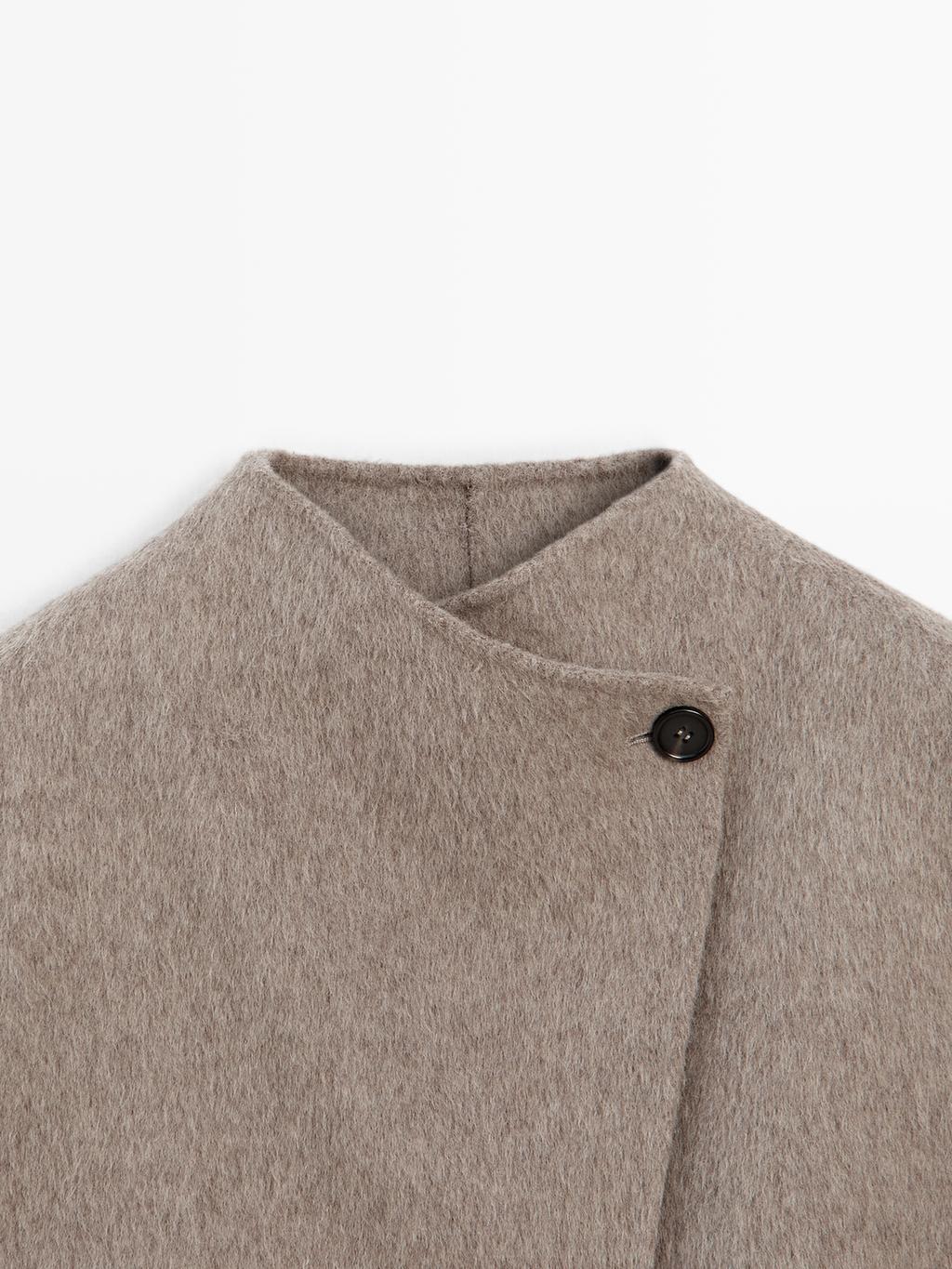 Short coat with brushed finish