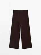Wool blend straight-leg trousers