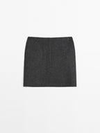 Short faux fur skirt