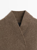 Short wool blend double-breasted jacket