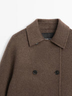 Wool blend double-breasted coat